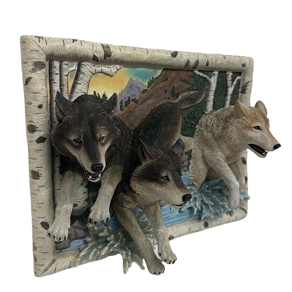 Rare Bradford Exchange "The Force of Nature Living Print" 3D Wolves Wall Art - Picture 6 of 14